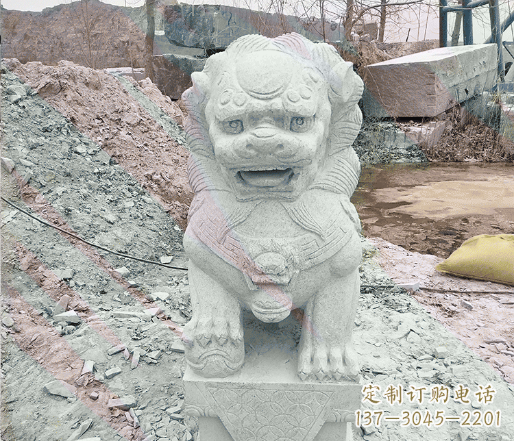 内江公园踩绣球狮子动物石雕
