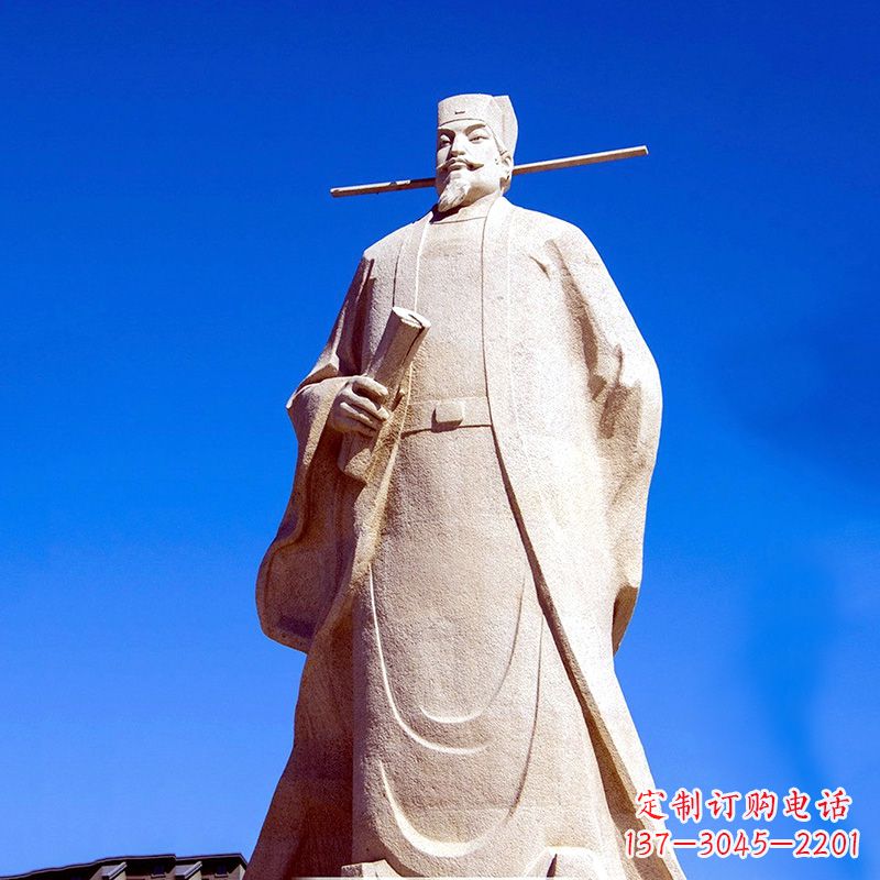 内江景区园林欧阳修大型砂岩雕像-中国历史文化名人著名文学大家