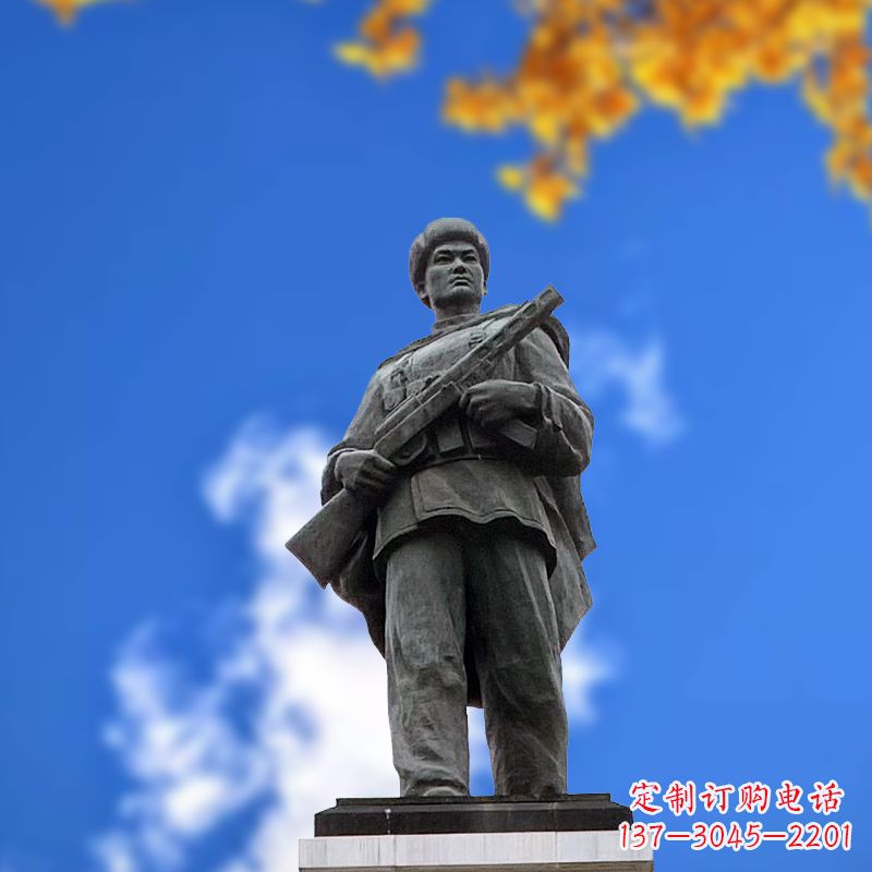内江中国著名抗战英雄人物邱少云石雕塑像