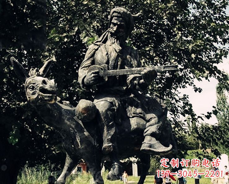 内江阿凡提和小毛驴公园景观铜雕
