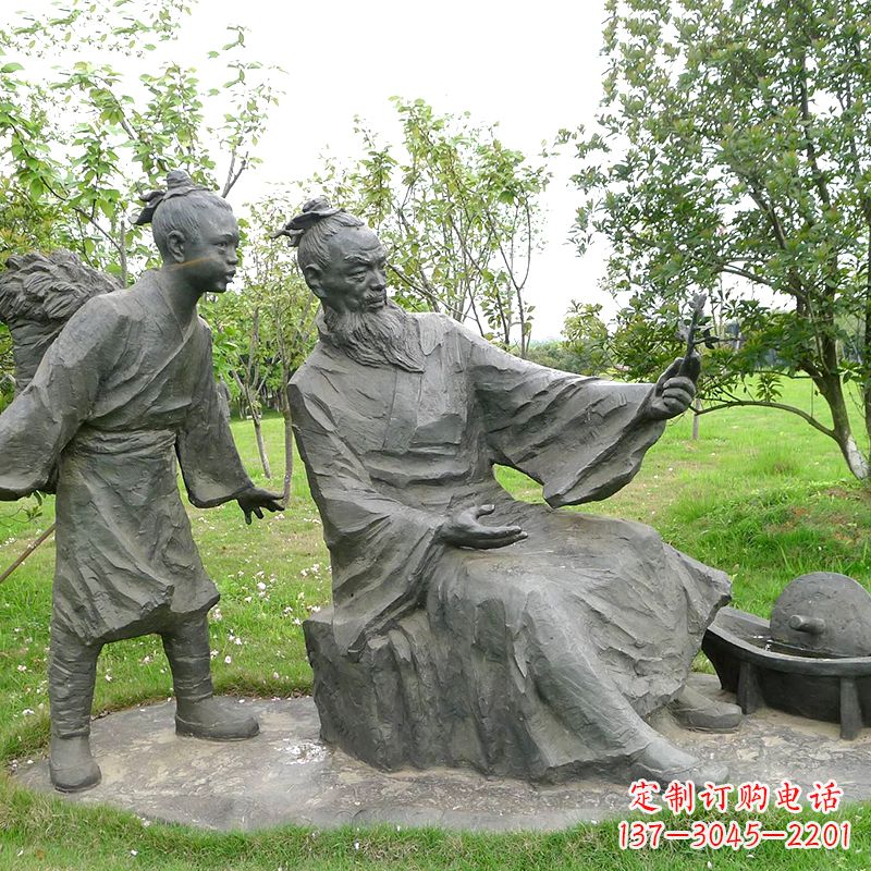 内江八大山人情景雕塑-中国明末清初知名画家朱耷公园情景小品