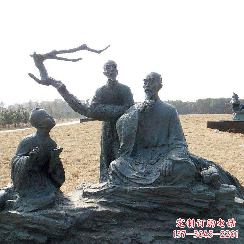 内江八大山人景观小品雕塑-公园历史名人著名画家朱耷情景雕塑
