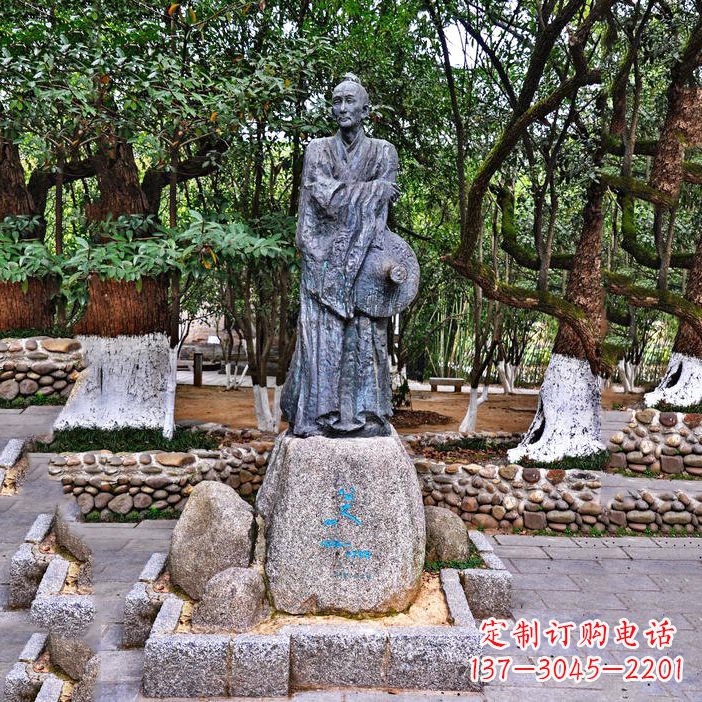 内江八大山人铜雕塑像-中国古代历史名人著名画家朱耷雕像