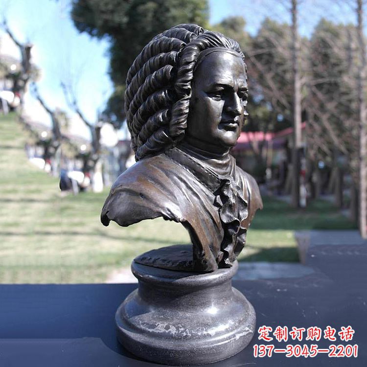 内江巴赫头像铜雕德古巴洛克时期作曲家胸像雕刻