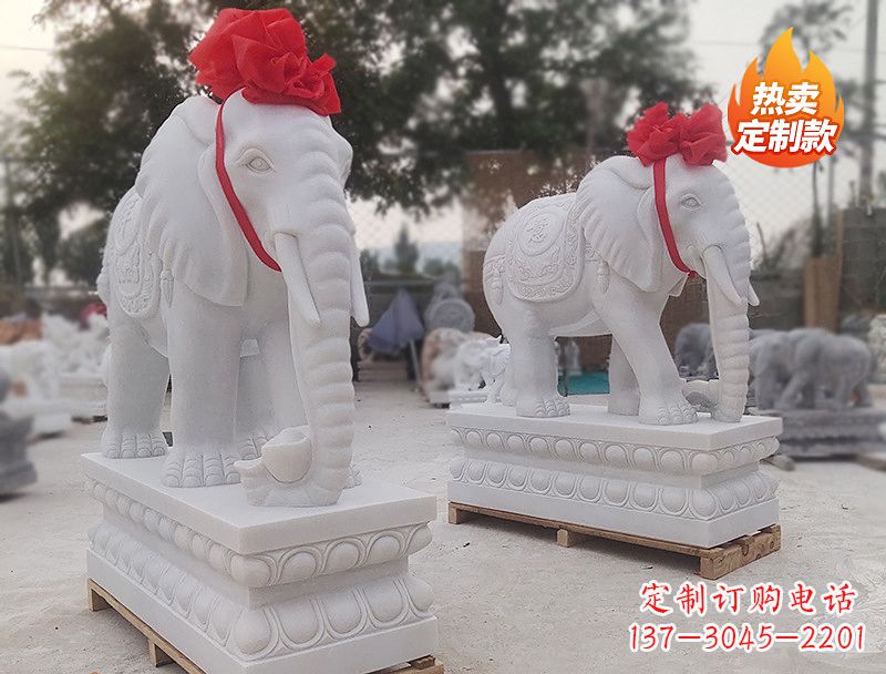 内江白色大象雕塑让你的家居更加精致