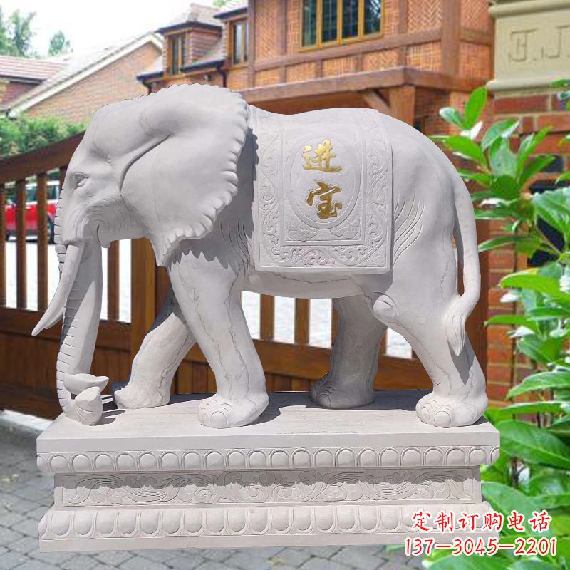 内江白石雕大象
