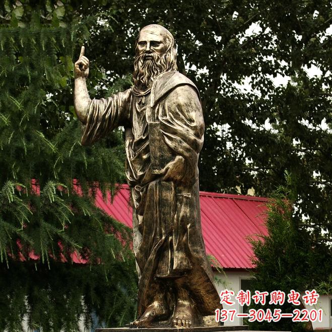 内江柏拉图玻璃钢仿铜雕像-世界名人古希腊著名哲学家雕塑