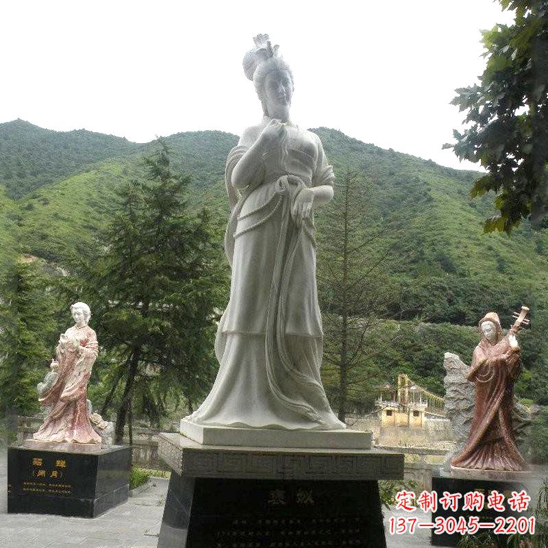 内江褒姒雕塑-大理石石雕美女中国古代美女塑像