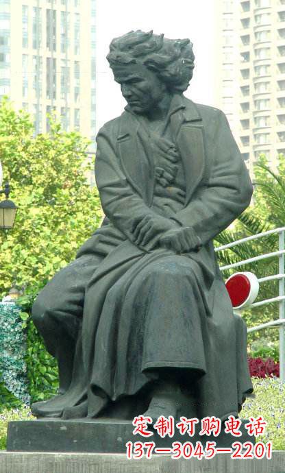 内江贝多芬3d雕塑-公园名人世界著名音乐家石雕像