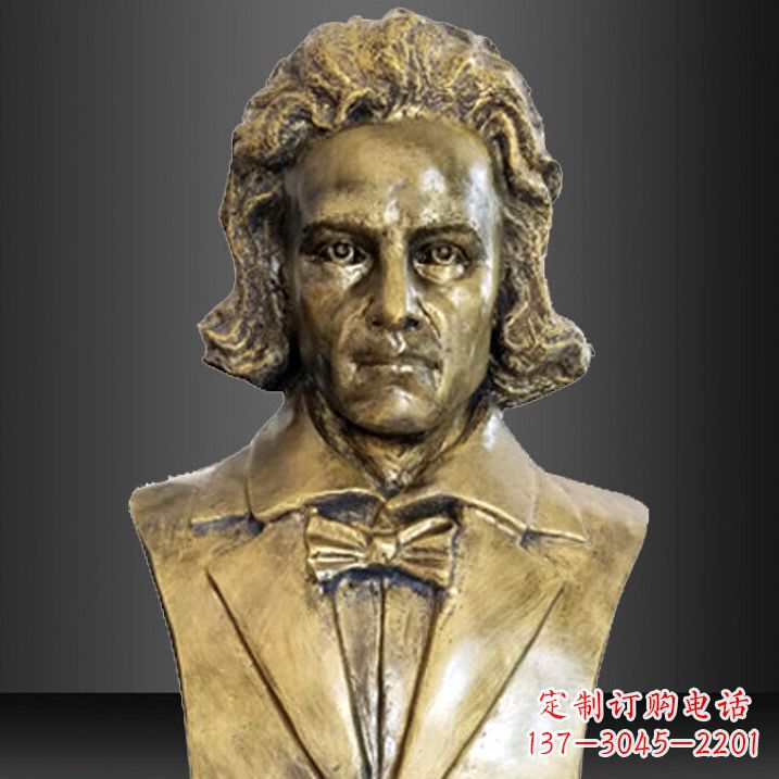 内江贝多芬雕塑作品-纯铜铸造名人胸像