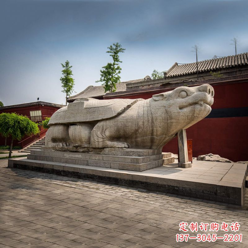 内江赑屃身上有佛的雕塑-寺庙景点广场神兽动物雕塑