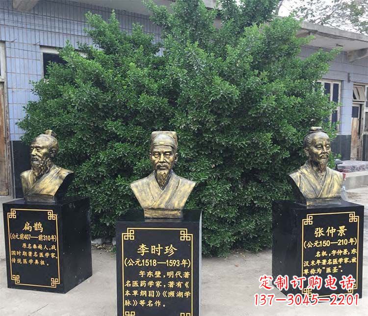 内江扁鹊李时珍张仲景胸像古代人物铜雕