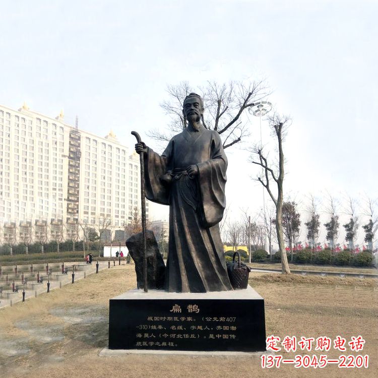 内江扁鹊铜雕塑像-城市广场历史著名医学人物雕像