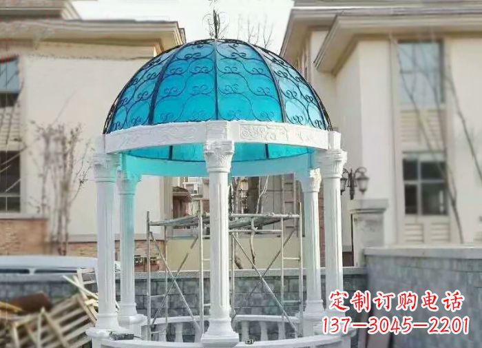 内江别墅汉白玉欧式石雕凉亭
