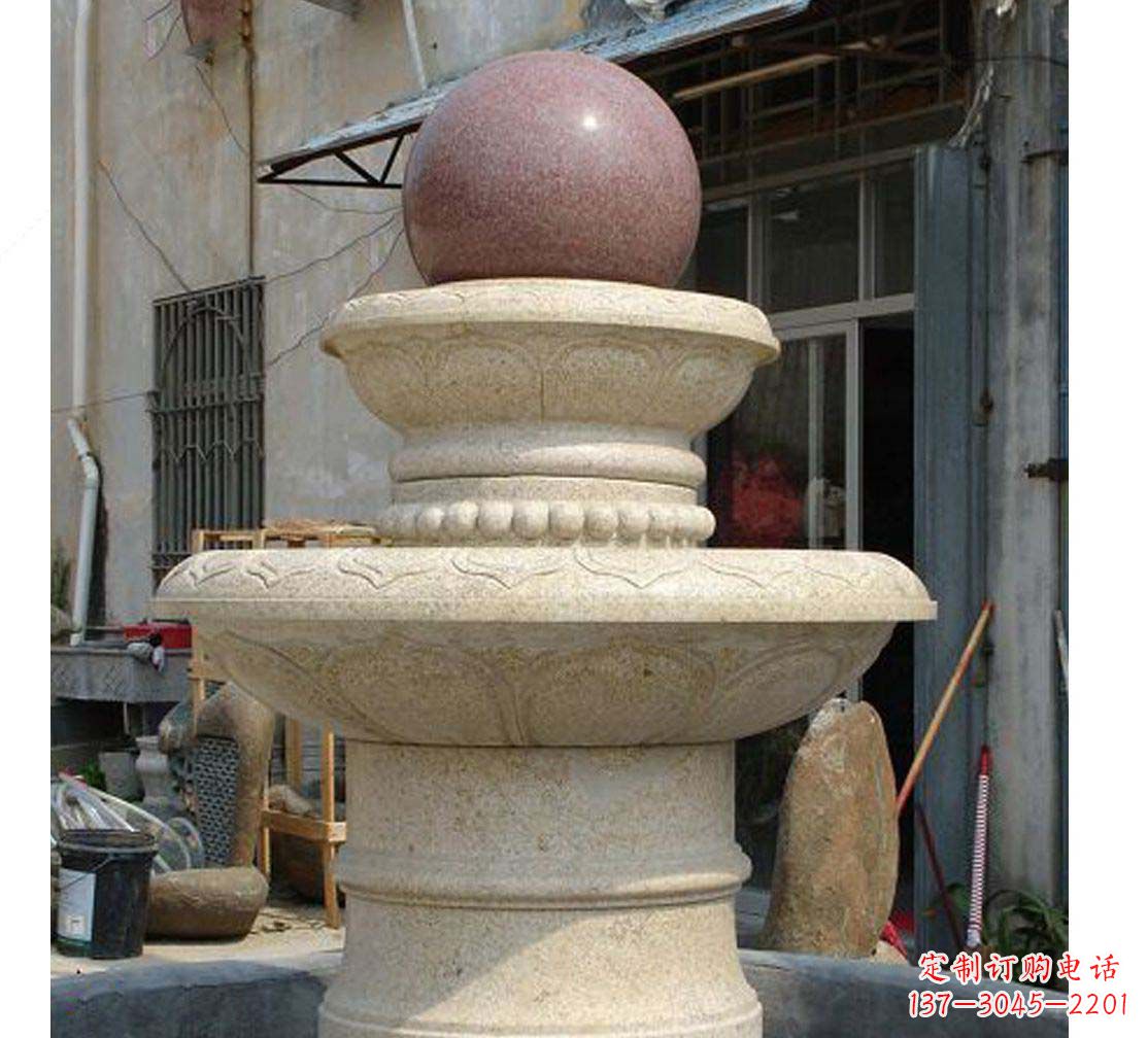 内江别墅景观大理石风水球喷泉雕塑