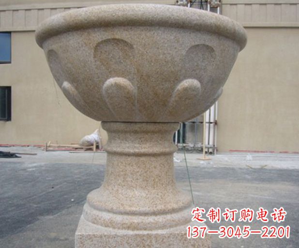 内江别墅景观大理石花盆石雕 (3)