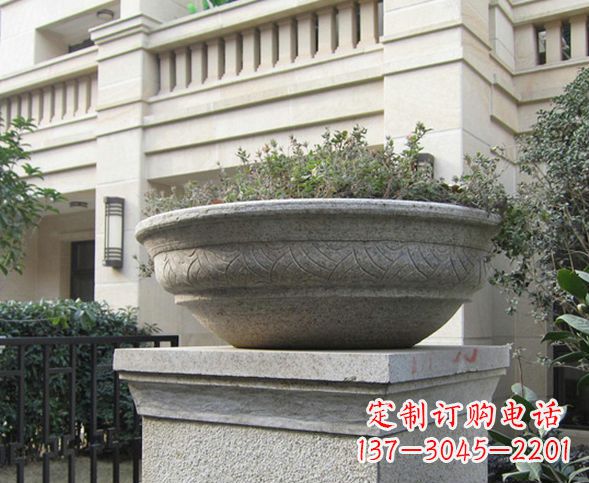 内江别墅景观大理石花盆石雕 (5)
