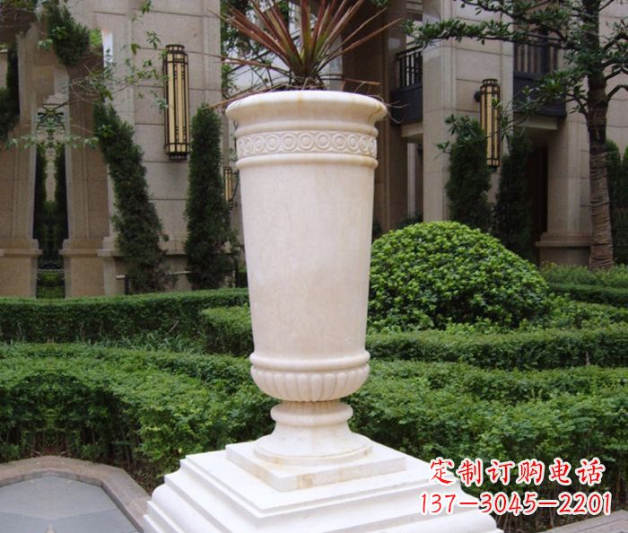 内江别墅景观汉白玉花盆石雕