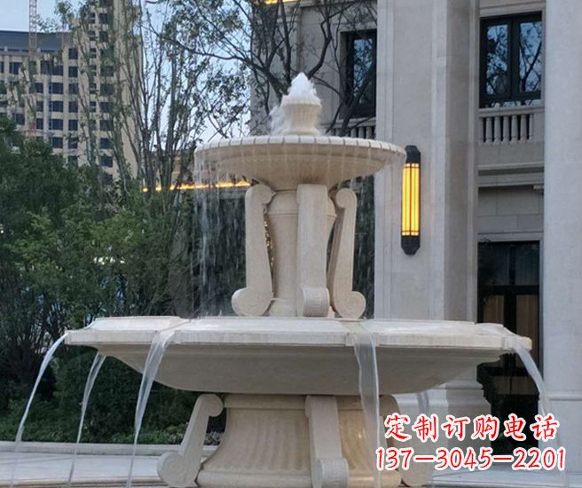 内江别墅景观汉白玉喷泉石雕 (2)