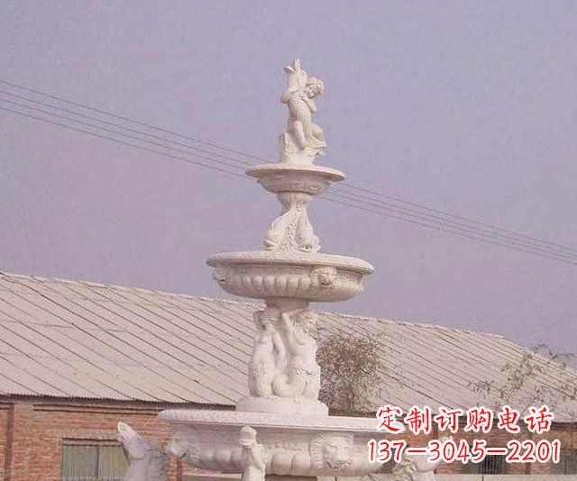 内江别墅景观天使喷泉石雕 (2)