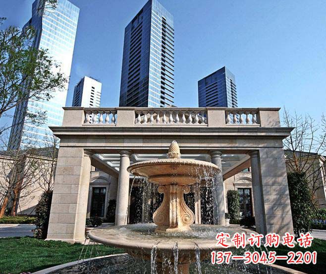 内江别墅景观晚霞红喷泉石雕 (2)