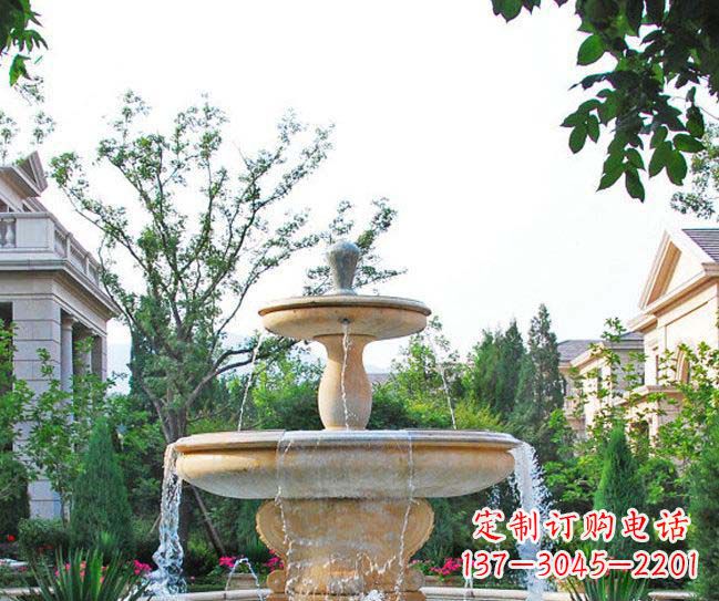 内江别墅景观晚霞红喷泉石雕
