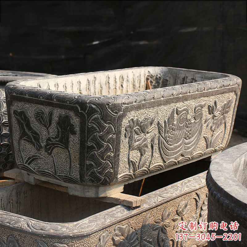 内江别墅石雕槽水缸