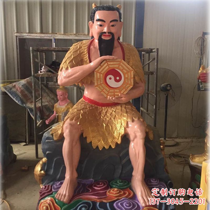 内江伏羲玻璃钢彩绘神像