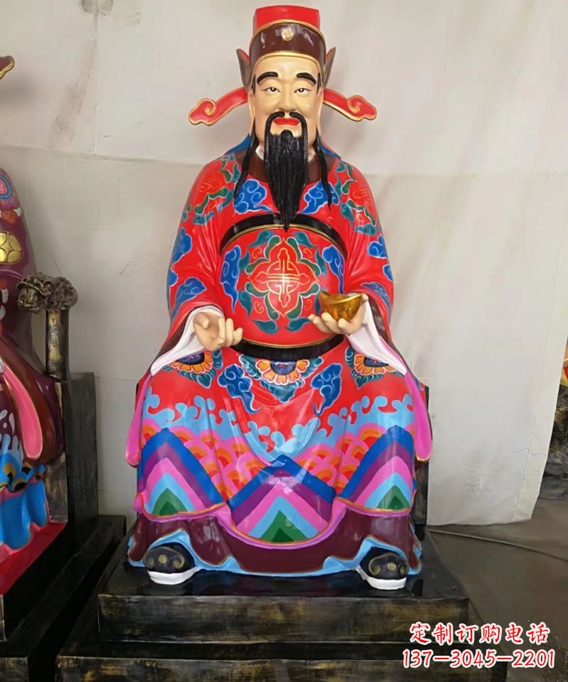 内江玻璃钢彩绘文财神神像雕塑