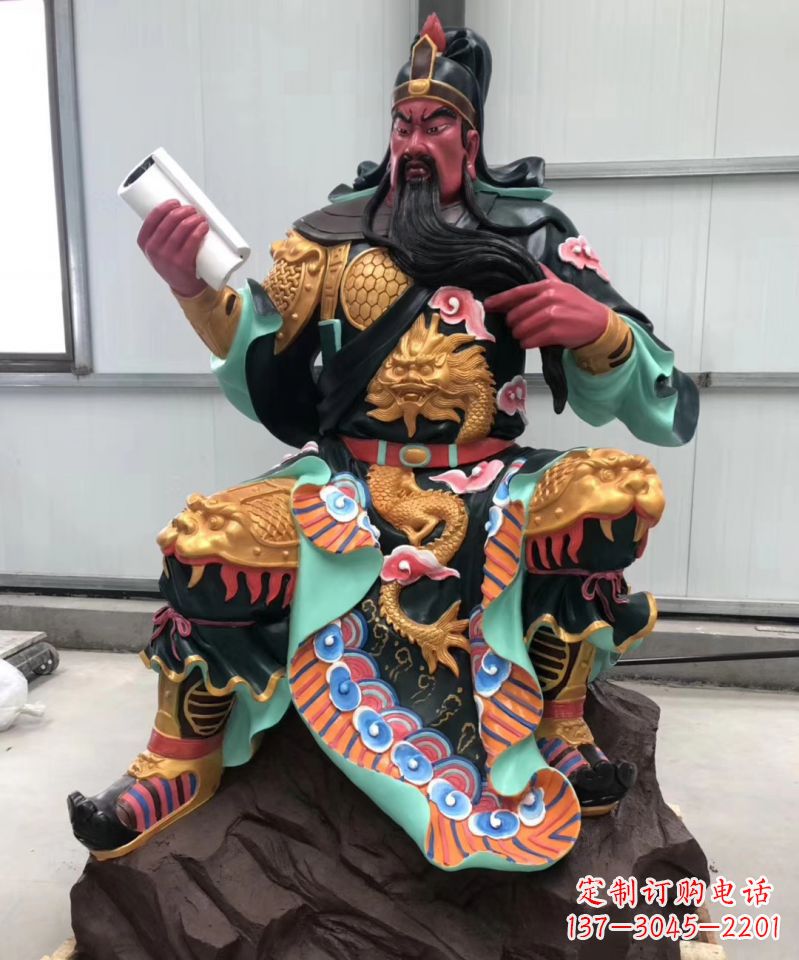 内江玻璃钢彩绘关公雕像艺术之美