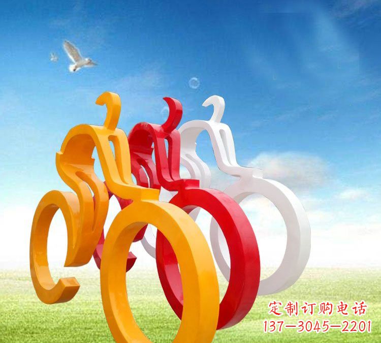内江玻璃钢艺术自行车雕塑