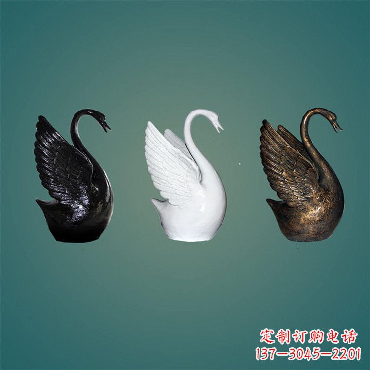 内江玻璃钢制天鹅雕塑,点缀水景水池