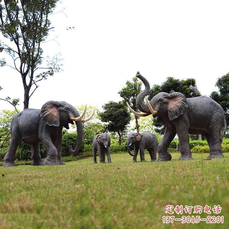 内江玻璃钢大象雕塑传承古老文化,点缀园林景观
