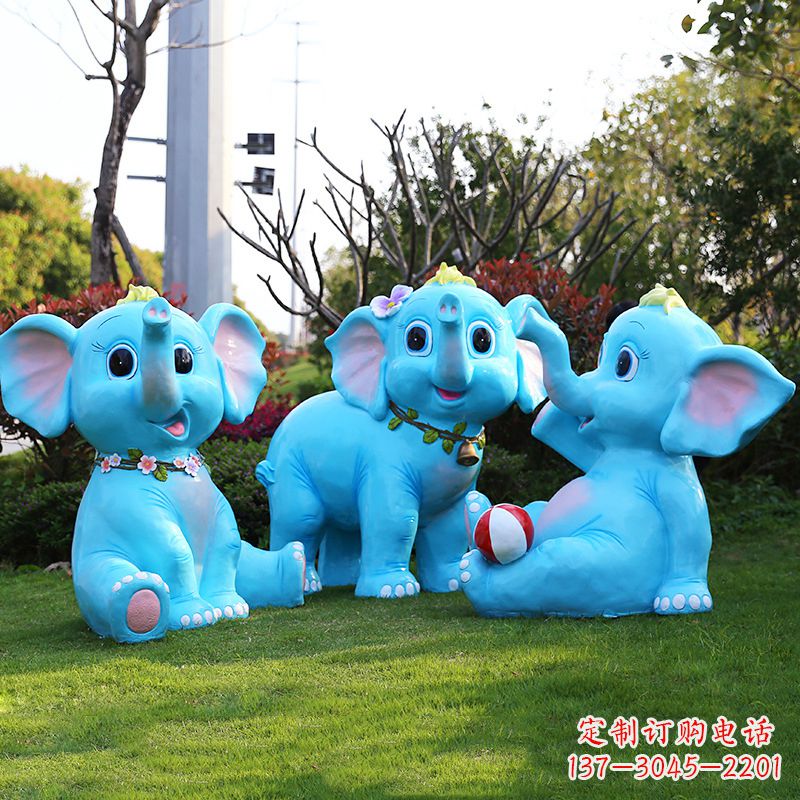 内江玻璃钢大象雕塑精美的艺术品