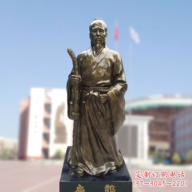 内江玻璃钢仿铜扁鹊雕塑