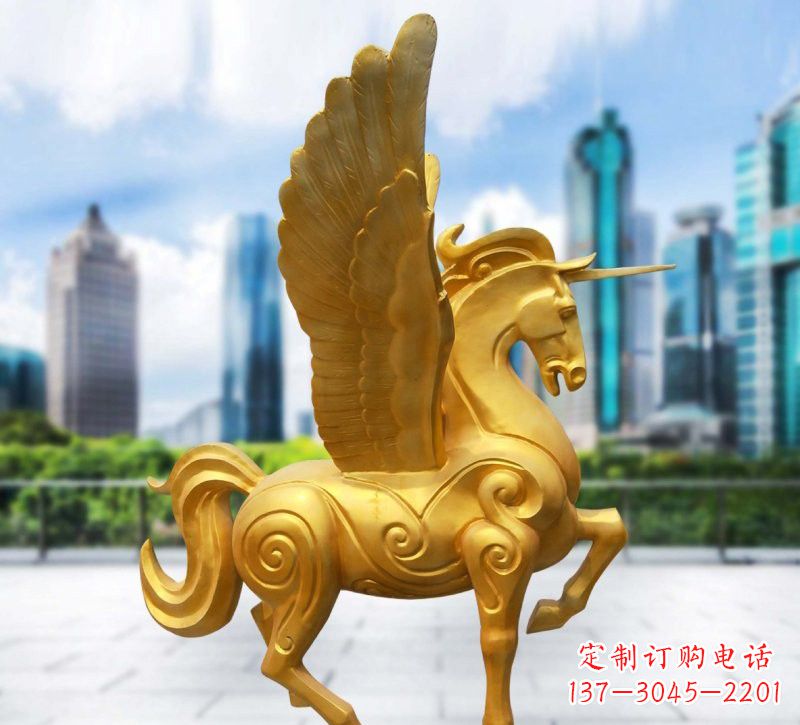 内江玻璃钢仿铜独角兽雕塑精美雕塑艺术