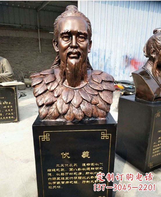 内江玻璃钢雕刻伏羲头像