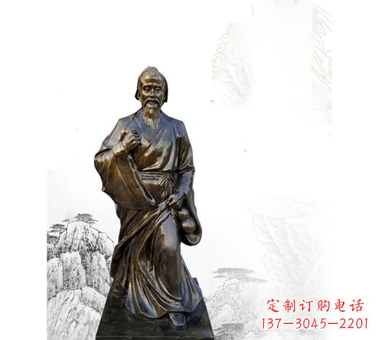 内江玻璃钢仿铜华佗雕塑