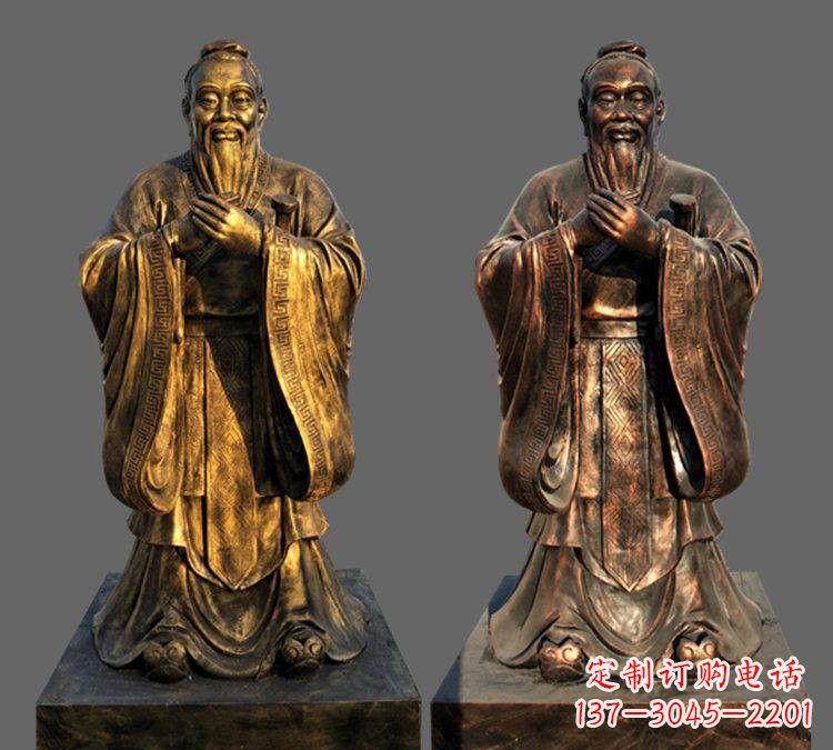 内江玻璃钢仿铜孔子雕塑——校园名人的荣耀