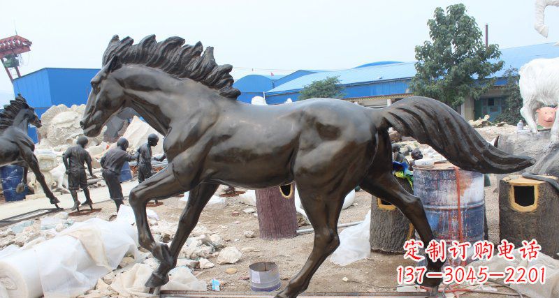 内江玻璃钢仿铜马广场动物雕塑精美雕塑装点繁华城市