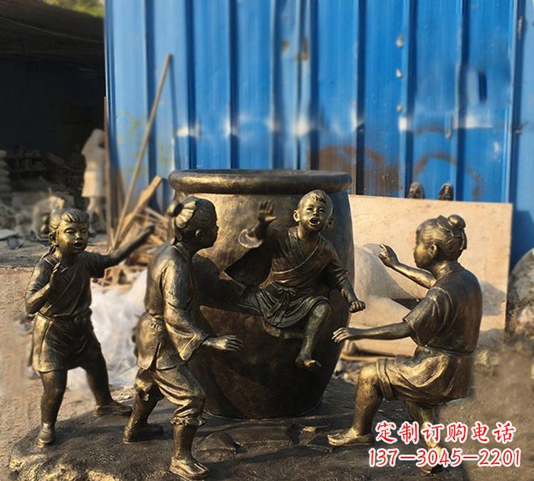 内江司马光雕塑以玻璃钢仿铜创作