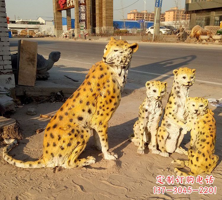 内江玻璃钢雕塑精美的豹子雕塑