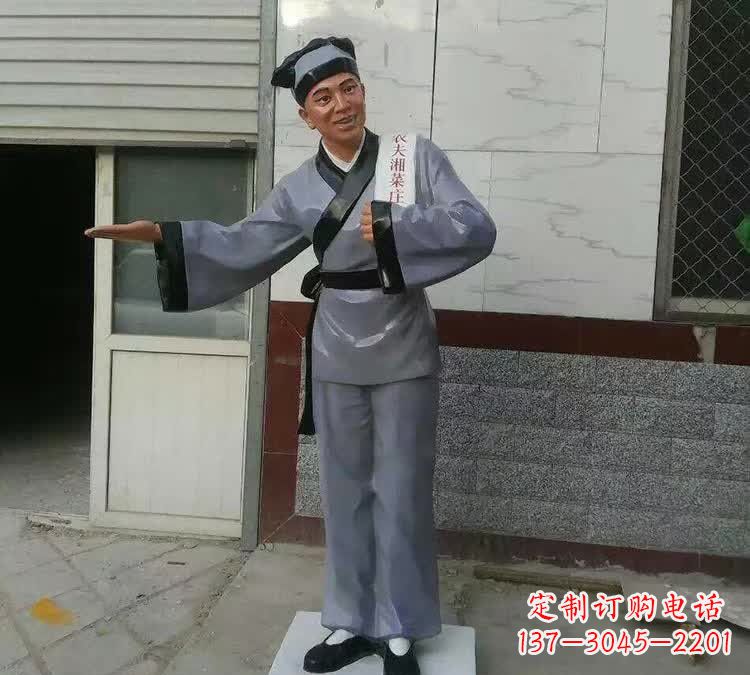 内江精致玻璃钢店小二雕塑