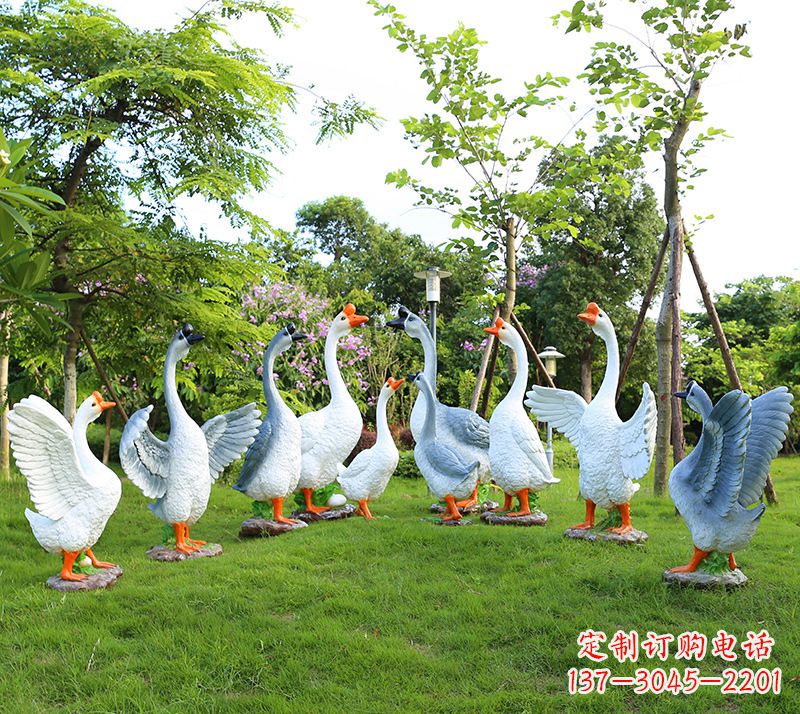 内江玻璃钢雕刻的精美鹅