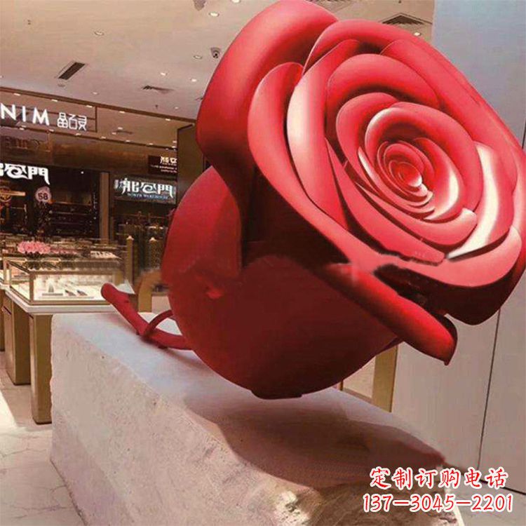内江玻璃钢玫瑰花雕塑