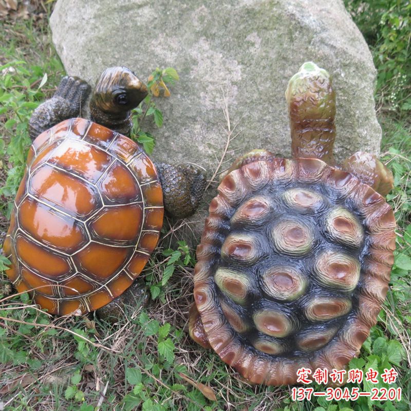 内江玻璃钢海龟雕塑精致美观的园林装饰品