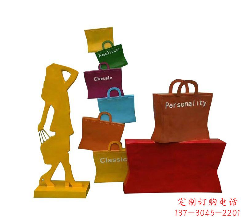 内江玻璃钢购物袋雕塑——极致艺术