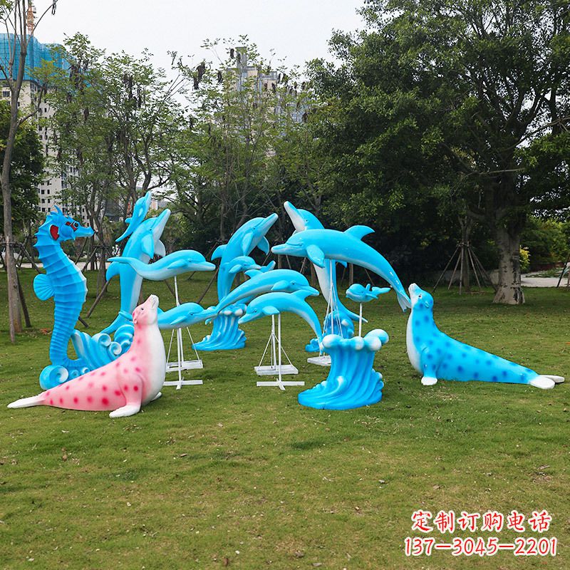 内江玻璃钢海豚雕塑艺术的精美表现