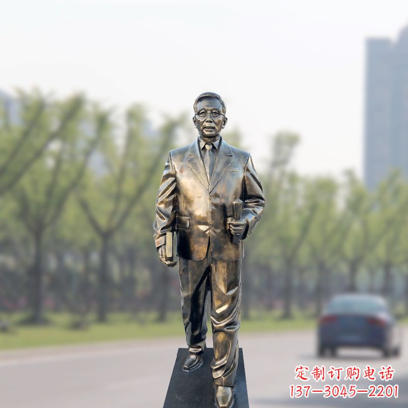 内江玻璃钢华罗庚仿铜雕像