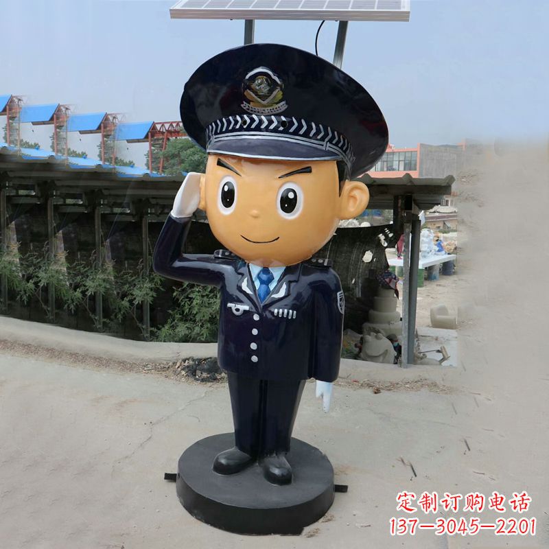 内江警察雕塑守护社会和谐